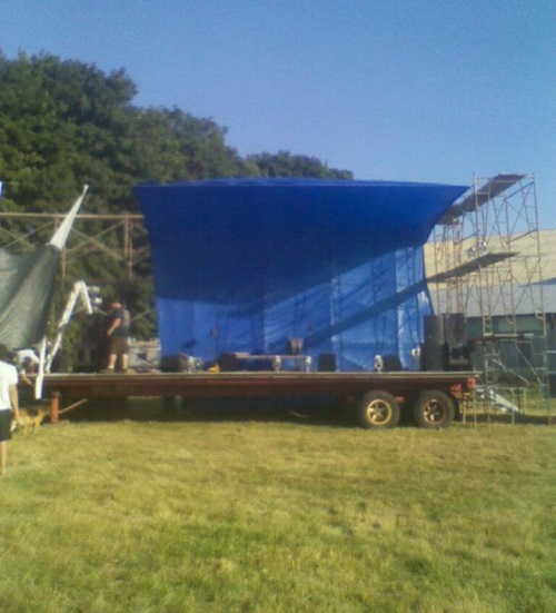 Stage with tarp